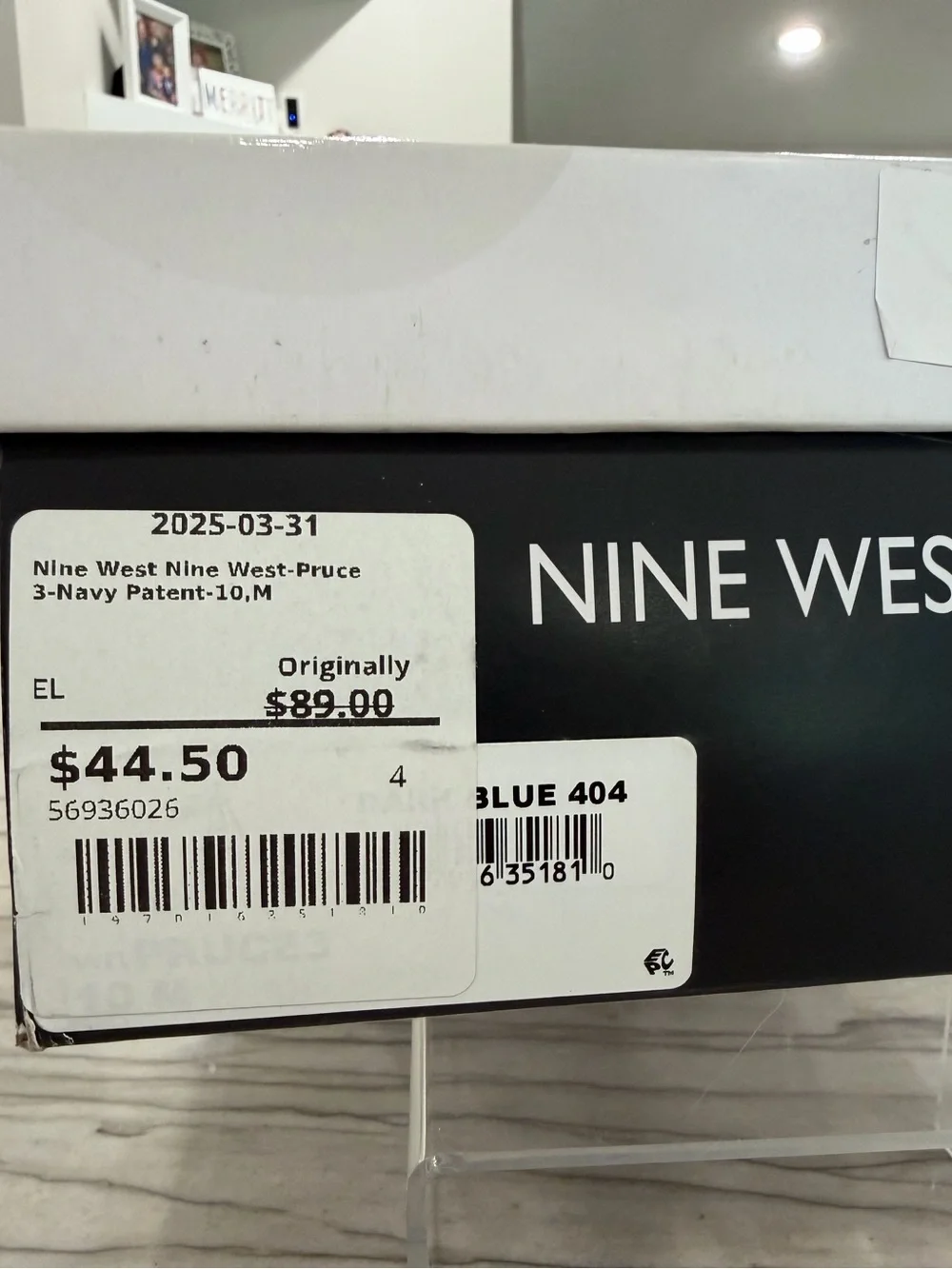 Nine West Pruce 3 Navy Patent Ankle Strap Block Heel Sandals Size 10 NIB